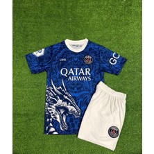 Ozsports Paris Saint-Germain Mbappé 7 Dragon Çocuk Futbol Forması Mavi