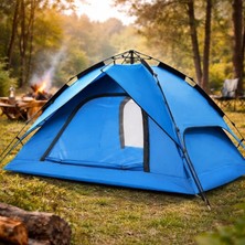 Hace Bazaar 4 Kişilik Otomatik Kamp Çadırı – Çift Katmanlı, Suya Dayanıklı, Hızlı Kurulum Outdoor Aile ve Doğa Çadırı 200X200X140 cm (4887)