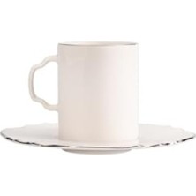 Odea 4 Kişilik Kahve Takımı, 80 cc Platin Detaylı