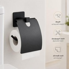 Odea Modern Metal Tuvalet Kağıtlığı, Siyah Renk, Montaj Seçenekleri
