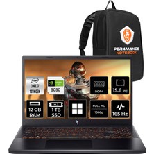 Acer Nitro V15 ANV15-52 I7 13620H Rtx 5050 8gb 75W 12GB Ram 1tb SSD 15.6" Fhd (1920X1080) 165Hz WIN11 Pro NHQZ7EY005P309 Gaming Laptop + Per4 Çanta