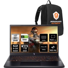 Acer Nitro V15 ANV15-52 I7 13620H Rtx 5050 8gb 75W 8gb Ram 1tb SSD 15.6" Fhd (1920X1080) 165Hz Freedos NHQZ7EY005P303 Gaming Laptop + Per4 Çanta