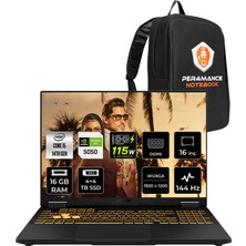 Asus Tuf Gaming F16 Intel Core I5 14450HX Rtx 5050 8gb 115W 16GB Ram 4tb + 4tb SSD 16" Wuxga (1920X1200) 144Hz Freedos FX608JHI-TU231P312 Gaming Laptop + Per4 Çanta