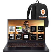 Acer Nitro V15 ANV15-52 I7 13620H Rtx 5050 8gb 75W 64GB Ram 4tb SSD 15.6" Fhd (1920X1080) 165Hz WIN11 Pro NHQZ7EY005P353 Gaming Laptop + Per4 Çanta