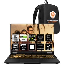 Asus Tuf Gaming F16 Intel Core I5 14450HX Rtx 5050 8gb 115W 16GB Ram 4tb SSD 16" Wuxga (1920X1200) 144Hz WIN11 Home FX608JHI-TU231P371 Gaming Laptop + Per4 Çanta