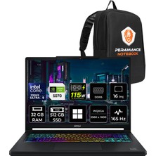 MSI Msı Crosshair 16 Max Hx Intel Core Ultra 9 290HX Plus Rtx 5070 8gb 115W 32GB Ram 512GB SSD 16" Wqxga (2560X1600) OLED 165Hz WIN11 Pro E2WGK-008TRP440 Gaming Laptop + Per4 Çanta