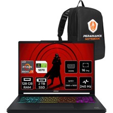 MSI Msı Crosshair A16 Hx Amd Ryzen 7 8840HX Rtx 5070 12GB 115W 128GB Ram 2tb SSD 16" Qhd+ (2560X1600) 240Hz Freedos E8WGXK-058XTRYP358 Gaming Laptop + Per4 Çanta