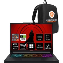 MSI Msı Crosshair A16 Hx Amd Ryzen 7 8840HX Rtx 5070 12GB 115W 32GB Ram 1tb SSD 16" Qhd+ (2560X1600) 240Hz WIN11 Pro E8WGXK-058XTRYP441 Gaming Laptop + Per4 Çanta