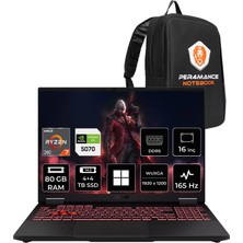 Asus Tuf Gaming A16 Amd Ryzen 7 260 Rtx 5070 8gb 115W 80GB Ram 4tb SSD 16" Wuxga (1920X1200) 165Hz WIN11 Pro FA608UP-RV180P467 Gaming Laptop + Per4 Çanta