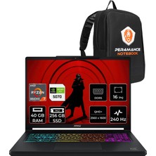 MSI Msı Crosshair A16 Hx Amd Ryzen 7 8840HX Rtx 5070 12GB 115W 40GB Ram 256GB SSD 16" Qhd+ (2560X1600) 240Hz Freedos E8WGXK-058XTRYP325 Gaming Laptop + Per4 Çanta