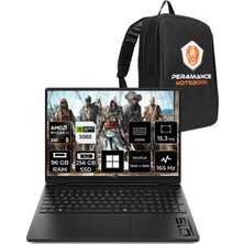 Hp Hyperx Omen 15-GB0003NT Amd Ryzen 5 240 Rtx 5060 8gb 96GB Ram 256GB SSD 15.3" Wuxga (1920X1200) 165Hz WIN11 Pro D2QV8EAP469 Gaming Laptop + Per4 Çanta