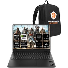 Hp Hyperx Omen 15-GB0003NT Amd Ryzen 5 240 Rtx 5060 8gb 128GB Ram 256GB SSD 15.3" Wuxga (1920X1200) 165Hz Freedos D2QV8EAP355 Gaming Laptop + Per4 Çanta