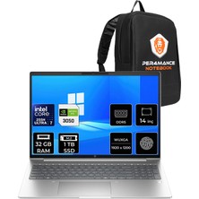 Hp Probook 4 G1I Intel Core Ultra 7 255H Rtx 3050 4gb 32GB Ram 1tb SSD 14" Wuxga (1920 x 1200) IPS Freedos D36KMETP321 Notebook + Per4 Çanta