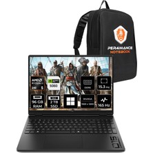 Hp Hyperx Omen 15-GB0003NT Amd Ryzen 5 240 Rtx 5060 8gb 96GB Ram 2tb SSD 15.3" Wuxga (1920X1200) 165Hz WIN11 Pro D2QV8EAP472 Gaming Laptop + Per4 Çanta
