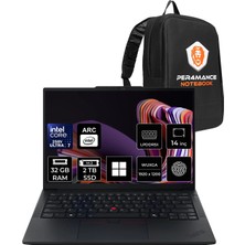Lenovo Thinkpad E14 Gen 7 Intel Core Ultra 7 258V 32GB Ram 2tb SSD 14" Wuxga (1920X1200) IPS 60Hz WIN11 Pro 21U2005FTXP314 Notebook + Per4 Çanta