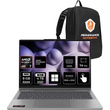 Lenovo Ideapad 5 2-In-1 14AGP11 Ryzen Aı 7 445 8gb Ram 4tb SSD 14" Touch Wuxga (1920X1200) IPS WIN11 Pro 83UH0049TRP305 Dokunmatik Taşınabilir Bilgisayar + Per4 Çanta