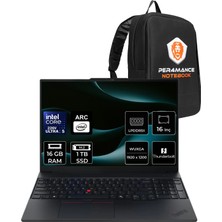Lenovo Thinkpad E16 Gen 3 Intel Core Ultra 5 226V 16GB Ram 1tb SSD 16" Wuxga (1920X1200) IPS 300NITS Freedos 22AY0035TXP303 Notebook + Per4 Çanta