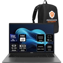 Asus Vivobook S16 S3607 Ultra 7 355 16GB Ram 512GB SSD 16" Wuxga (1920 x 1200) OLED 60Hz Freedos S3607AA-SH189WP308 Notebook + Per4 Çanta