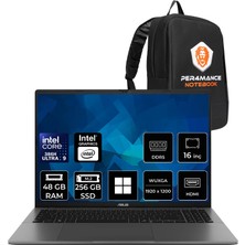 Asus Vivobook S16 S3607 Ultra 9 386H 48GB Ram 256GB SSD 16" Wuxga (1920 x 1200) OLED 60Hz WIN11 Pro S3607AA-SH103WP331 Notebook + Per4 Çanta