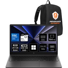 Hp 250R G10 Intel Core 7 150U 20GB Ram 256GB SSD 15.6" Fhd (1920X1080) IPS 60Hz WIN11 Home D80HTETP319 Notebook + Per4 Çanta
