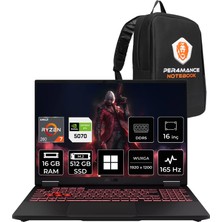 Asus Tuf Gaming A16 Amd Ryzen 7 260 Rtx 5070 8gb 115W 16GB Ram 512GB SSD 16" Wuxga (1920X1200) 165Hz WIN11 Pro FA608UP-RV180P428 Gaming Laptop + Per4 Çanta