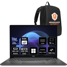 MSI Msı Modern 16S Aı+ Intel Core Ultra 7 355 80GB Ram 256GB SSD 16" Wuxga (1920X1200) 120Hz WIN11 Pro G3MG-048XTRP343 Taşınabilir Bilgisayar + Per4 Çanta