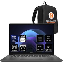 MSI Msı Modern 16S Aı+ Intel Core Ultra 7 355 48GB Ram 2tb SSD 16" Wuxga (1920X1200) 120Hz Freedos G3MG-048XTRP334 Taşınabilir Bilgisayar + Per4 Çanta