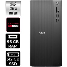 Dell Tower Essential QVT1260 Intel Core I3 14100 Rx 550 4gb 96GB Ram 512GB SSD Freedos BTO001_QVT1260P377 Masaüstü Bilgisayar + Per4 USB Bellek