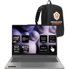 Lenovo Ideapad 5 2-In-1 14AGP11 Ryzen Aı 7 445 32GB Ram 2tb SSD 14" Touch Wuxga (1920X1200) IPS Freedos 83UH0049TRP322 Dokunmatik Taşınabilir Bilgisayar + Per4 Çanta