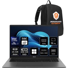 Asus Vivobook S16 S3607 Ultra 7 355 24GB Ram 256GB SSD 16" Wuxga (1920 x 1200) OLED 60Hz WIN11 Home S3607AA-SH189WP313 Notebook + Per4 Çanta