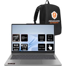 Lenovo Ideapad 5 2-In-1 14AGP11 Ryzen Aı 5 430 64GB Ram 4tb SSD 14" Touch Wuxga (1920X1200) IPS Freedos 83UH004DTRP341 Dokunmatik Taşınabilir Bilgisayar + Per4 Çanta