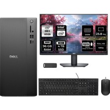 Dell Tower Essential QVT1260 Intel Core I3 14100 96GB Ram 4tb SSD 23.8" Fhd Freedos BTO001_QVT1260P620 Masaüstü Bilgisayar + Per4 USB Bellek