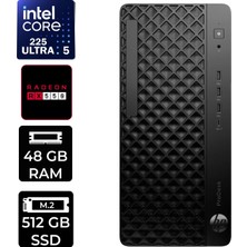 Hp Prodesk 4 Tower G1I Intel Core Ultra 5 225 Rx 550 4gb 48GB Ram 512GB SSD WIN11 Home D36TQETP389 Masaüstü Bilgisayar + Per4 USB Bellek