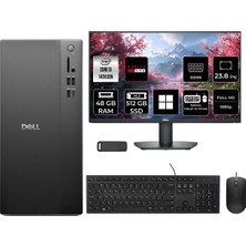 Dell Tower Essential QVT1260 Intel Core I3 14100 Rx 550 4gb 48GB Ram 512GB SSD 23.8" Fhd WIN11 Pro BTO001_QVT1260P709 Masaüstü Bilgisayar + Per4 USB Bellek