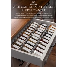 Mienda Home 24'lü Şeffaf Pleksi Standlı Cam Baharatlık Seti Kapaklı Etiketli Baharatlık Takımı MH02SLVR24

