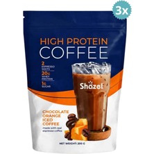 Shazel Yüksek Proteinli Soğuk Kahve Portakallı 200G x 3 Adet
