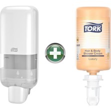 Tork S4 Beyaz Sabun ve Dezenfektan Dispenseri 564500 + 1 L Luxury Sabun 424661 Hediyeli