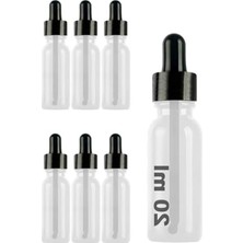 Odea 20 cc Metal Kapaklı Serum Damlalıklı Cam Şişe 6 Adet - Şeffaf