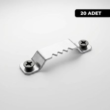 Zevahir 20 Adet Vidalı Timsah Ağızlı Testere Dişli Metal Tablo, Çerçeve ve Kanvas Duvar Asma Askı Aparatı Seti - Kolay Montajlı Sağlam Paslanmaz Ev Ofis Dekorasyon Sabitleme Düzenleyici Aksesuarları