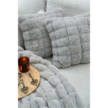 Vivanni Home Bubble 2'li Kırlent Kılıfı Peluş Tavşan Tüyü Toz Alerjen Üretmeyen
