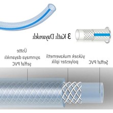 Odea 15 Metre Dayanıklı 3 Katlı Şeffaf Bahçe Hortumu - 12.5 mm