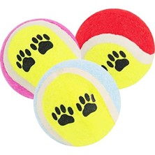 Odea Renkli Desenli Tenis Topu - 3'lü Set, Kedi & Köpek Oyuncağı