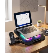 Rgb Fanlı Laptop Soğutma Standı USB Girişli Notebook Yükseltici - Lisinya
