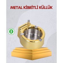 Paslanmaz Çelik Küllük Çakmaklı Masa Üstü Kullanım - Lisinya