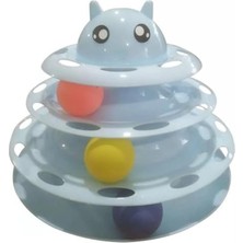 Odea Dayanıklı Kaymaz Kauçuk Pedli Kedi Oyuncağı Mavi 3 Katlı 19,5 cm x 24 cm