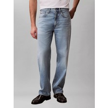 Calvin Klein Erkek Straight Fit Normal Bel Geniş Paça Pamuklu Denim Mavi Jeans LV04RF779G-X3B