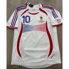 Ozsports Fransa Zidane 10 Retro Futbol Forması Beyaz