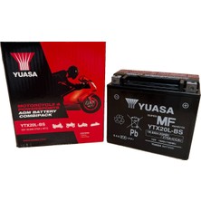 Yuasa YTX20L-BS 12V 18AH Agm Bakımsız Motosiklet Aküsü (270 Cca Orijinal Ekipman)