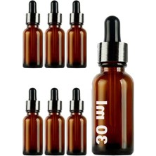Odea 30 cc Metal Kapaklı Serum Damlalıklı Cam Şişe 6 Adet - Amber