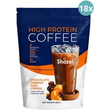 Shazel Yüksek Proteinli Soğuk Kahve Portakallı 200G x 18 Adet